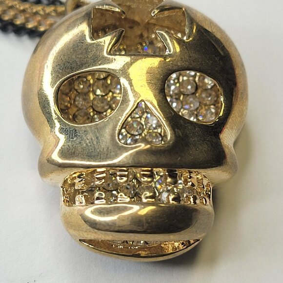 Gold Skull Pendant Necklace - Picture 5 of 13